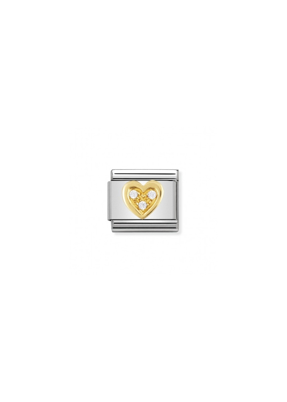 03031111 hart  Nomination schakel goud met zirconia