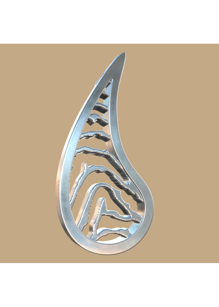 FPH009 vingerafdruk zilveren hanger druppel met collier Royolz