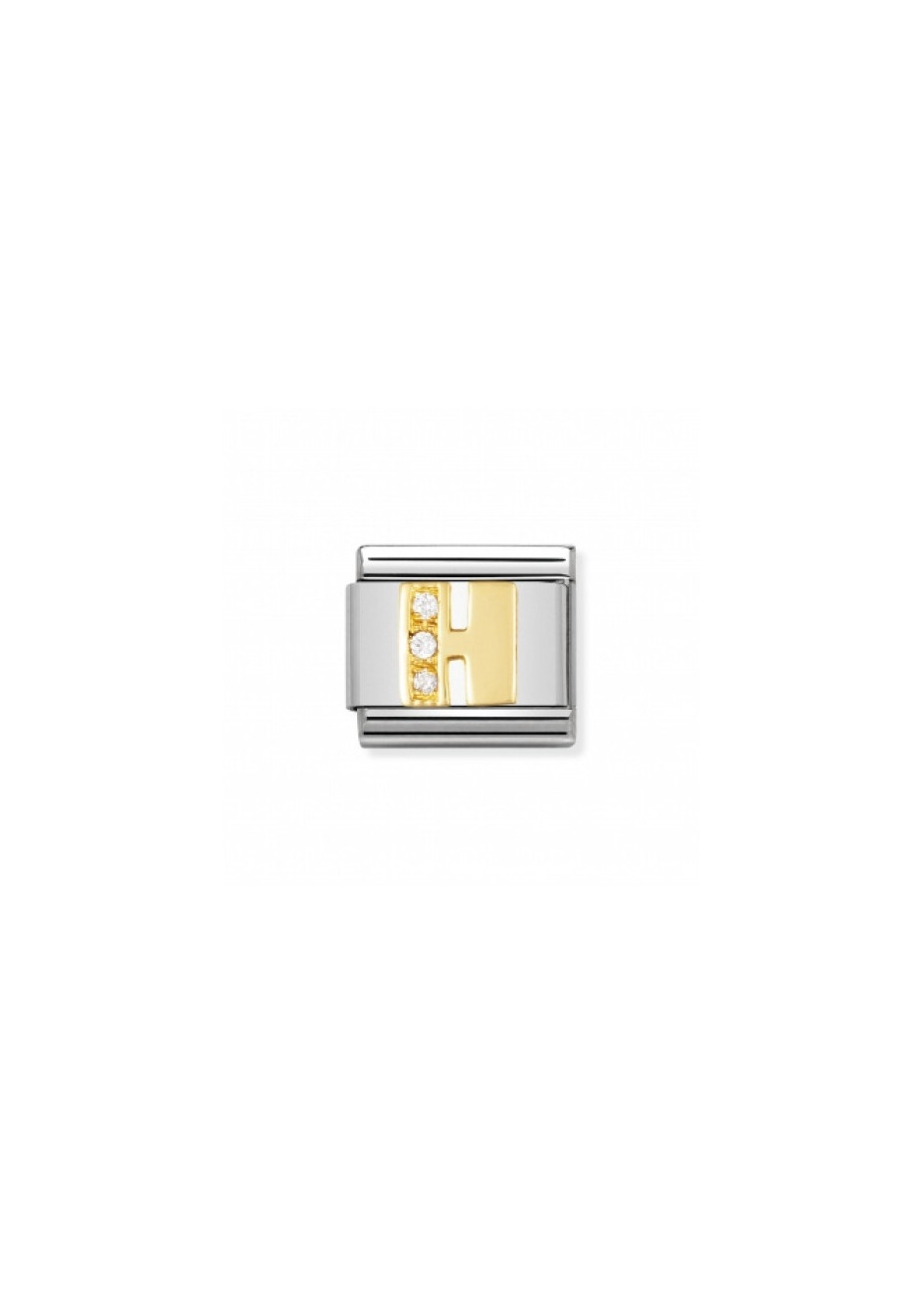 03030108 H  Nomination schakel goud met zirconia