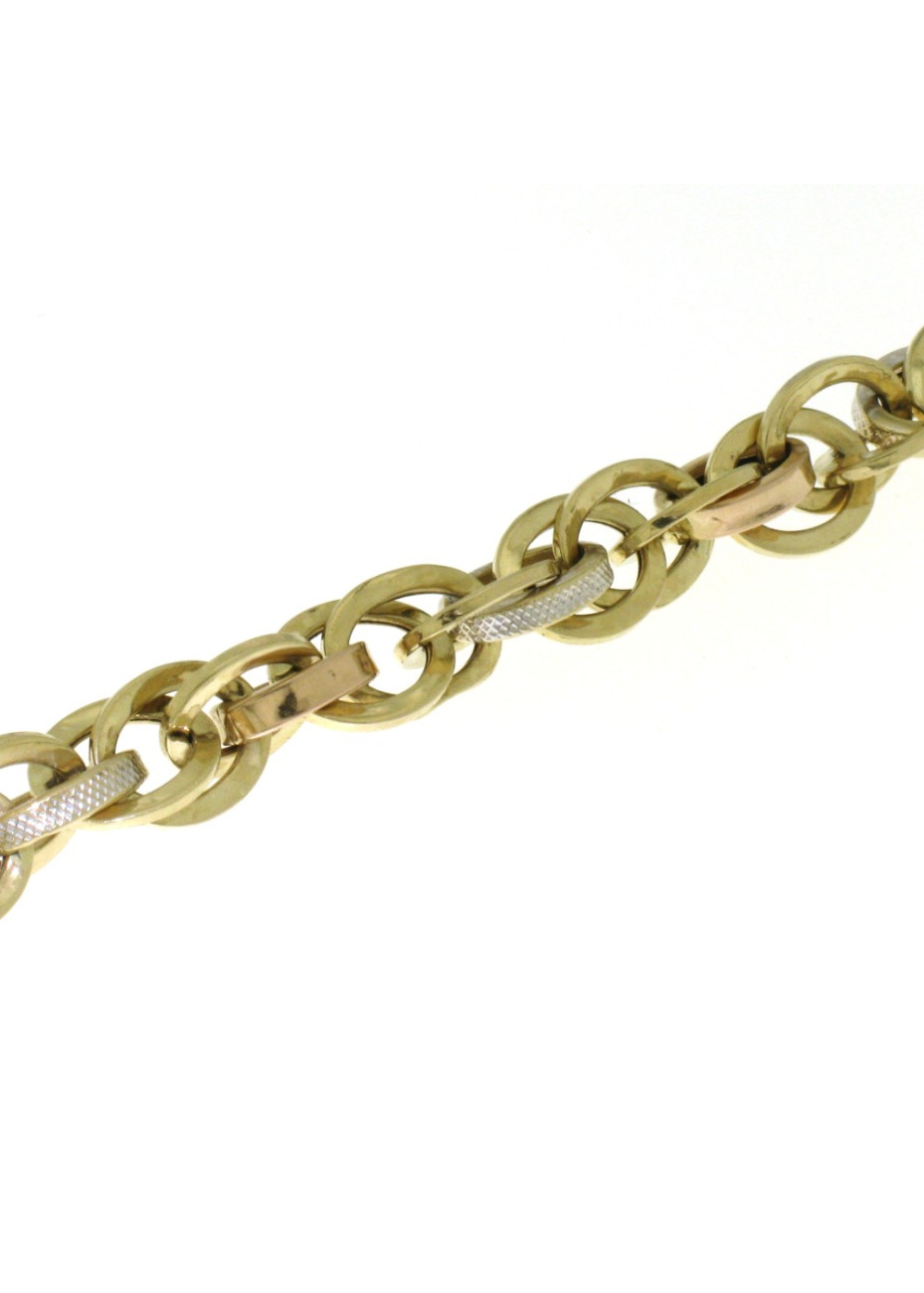 16.8 gram armband drie kleuren goud