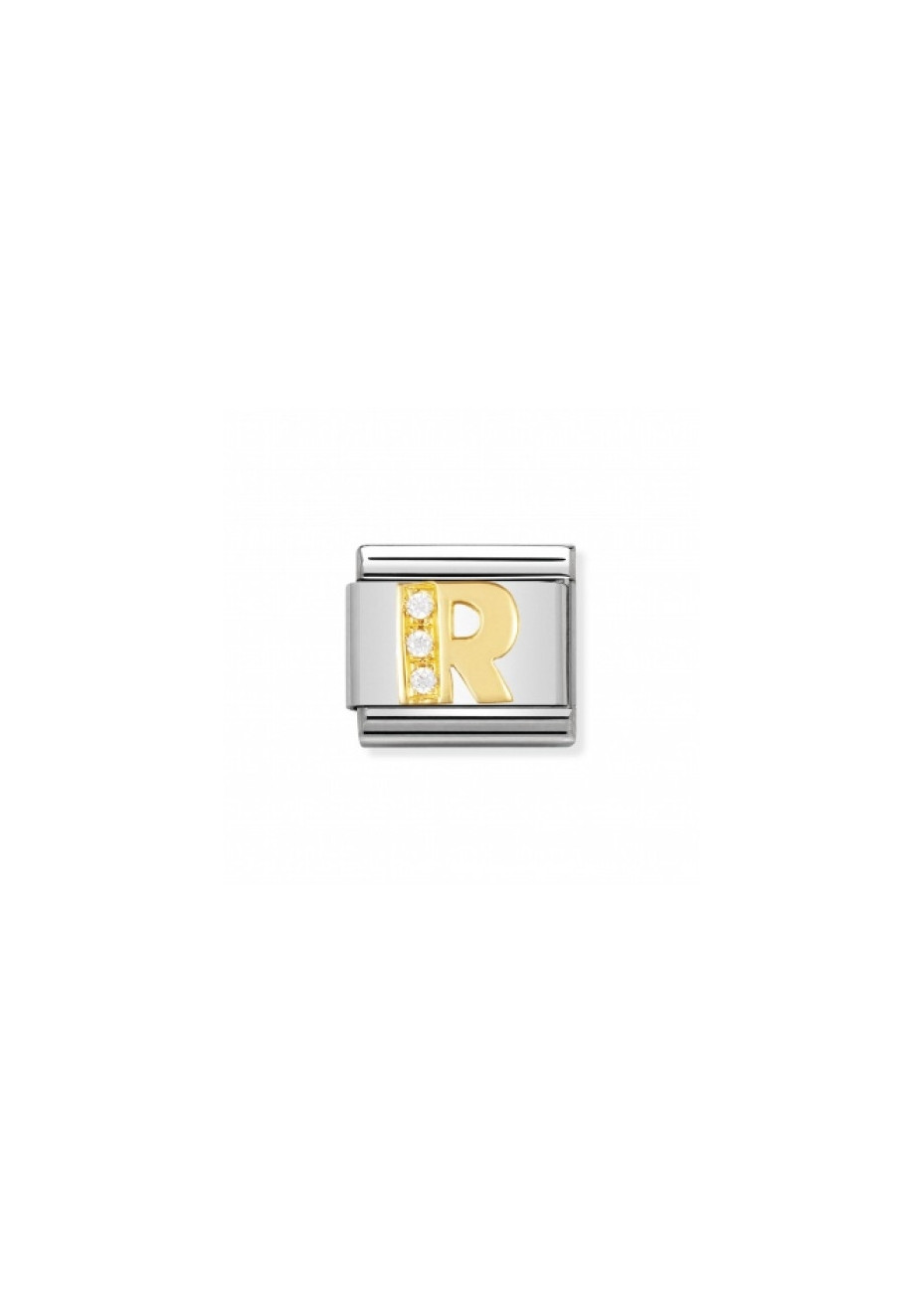 03030118 R  Nomination schakel goud met zirconia
