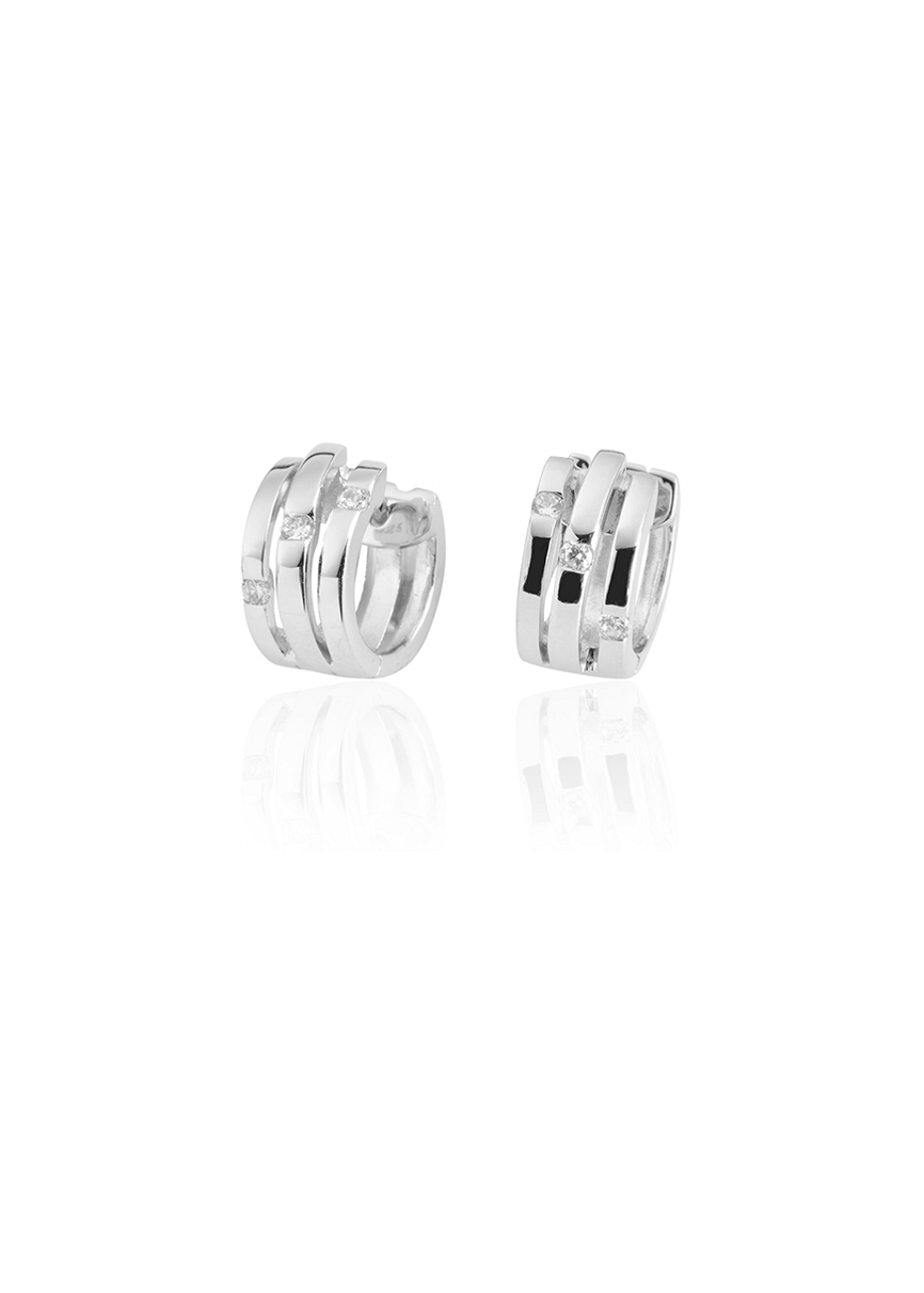 0051 zilveren oorringen met zirconia E051