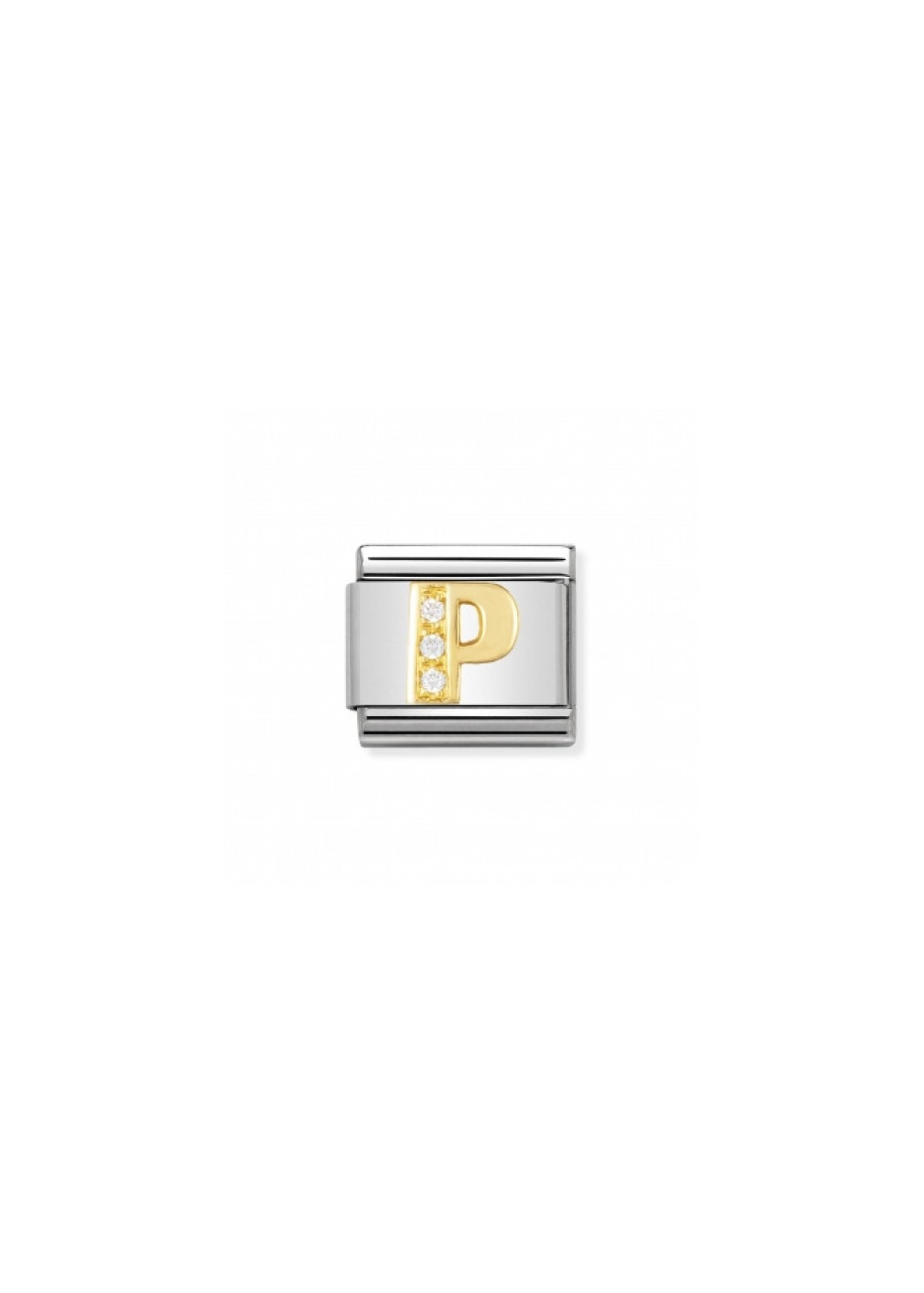 03030116 P  Nomination schakel goud met zirconia