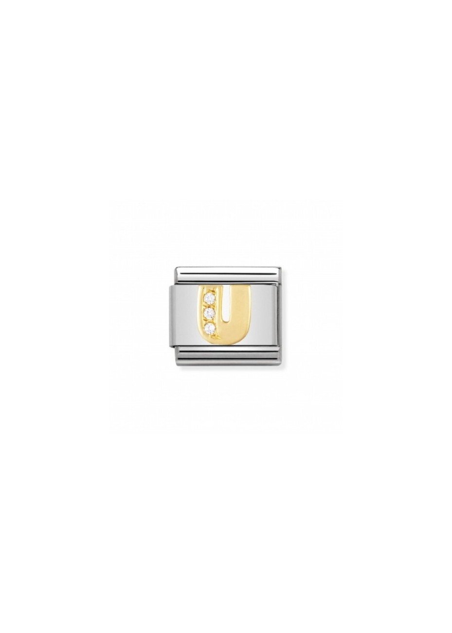 03030121 U  Nomination schakel goud met zirconia