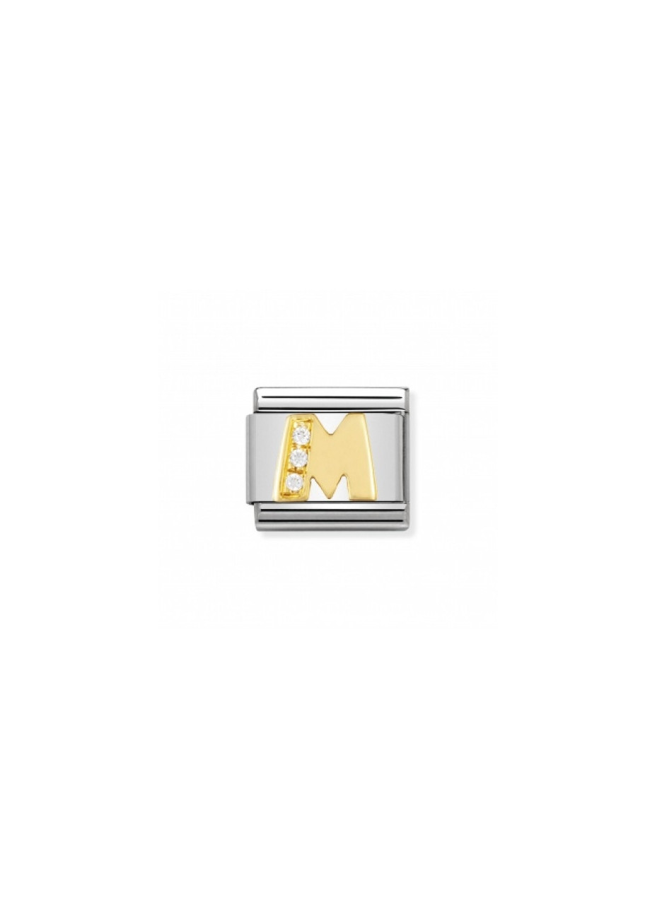 03030113 M  Nomination schakel goud met zirconia