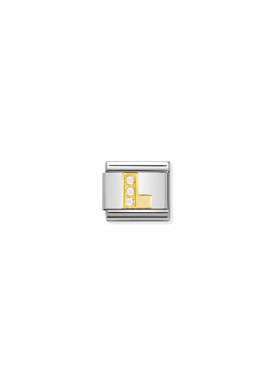 03030112 L  Nomination schakel goud met zirconia