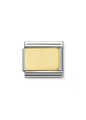 03012101 Plaat Nomination schakel staal met goud