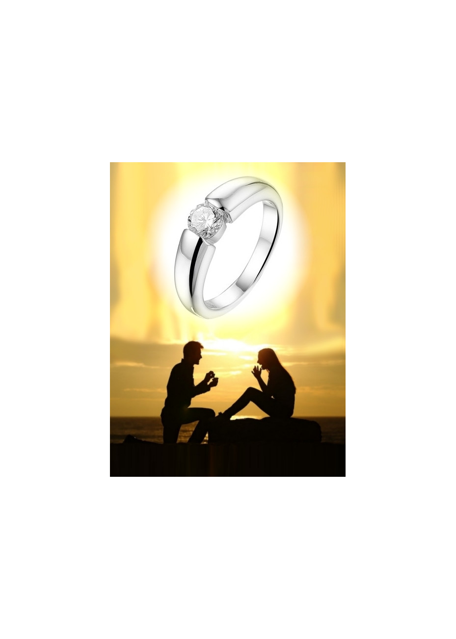 Ja! Zilver Brede eenvoudige aanzoeksring JA13.17406