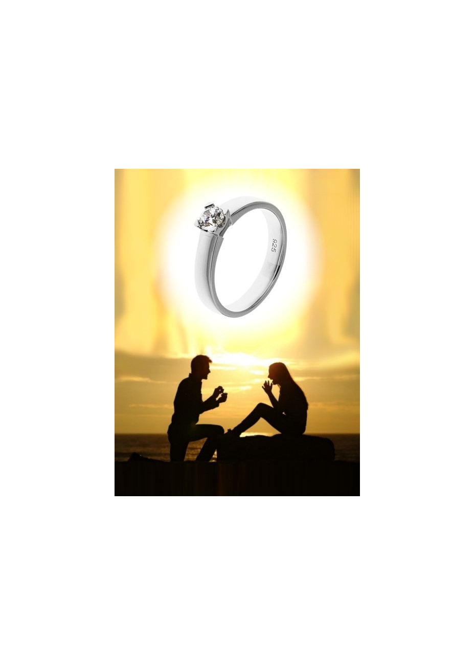 Ja! Zilver Eenvoudige aanzoeksring strak zilver JA13.24054