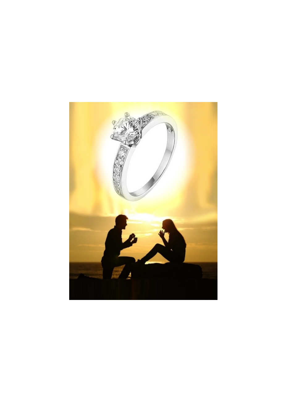 Ja! Zilver Veel geflonker in deze zilveren verlovingsring JA13.28561