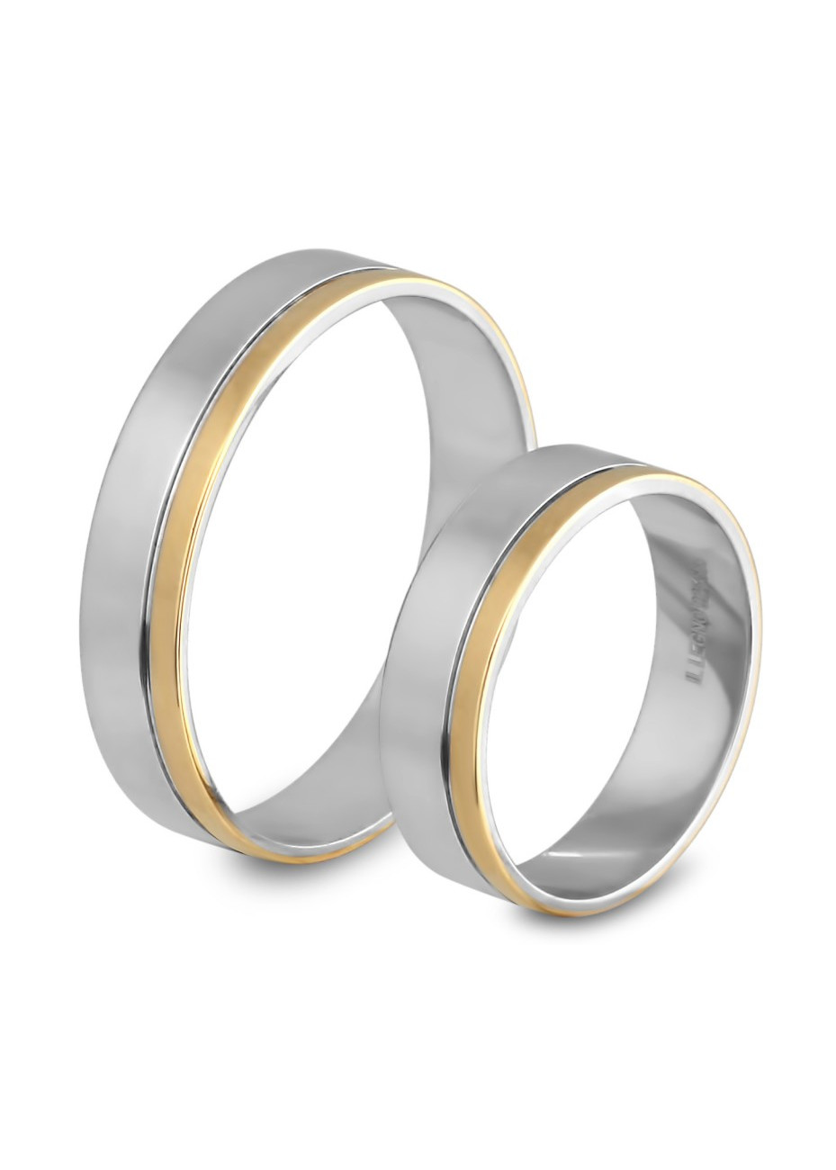 56.00148 Amorio goud met zilveren relatieringen 5 mm