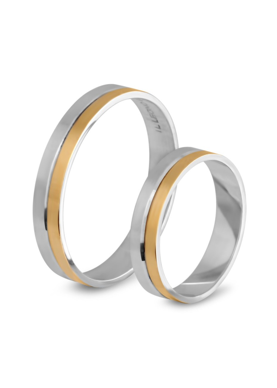 56.00130 Amorio relatieringen zilver met goud