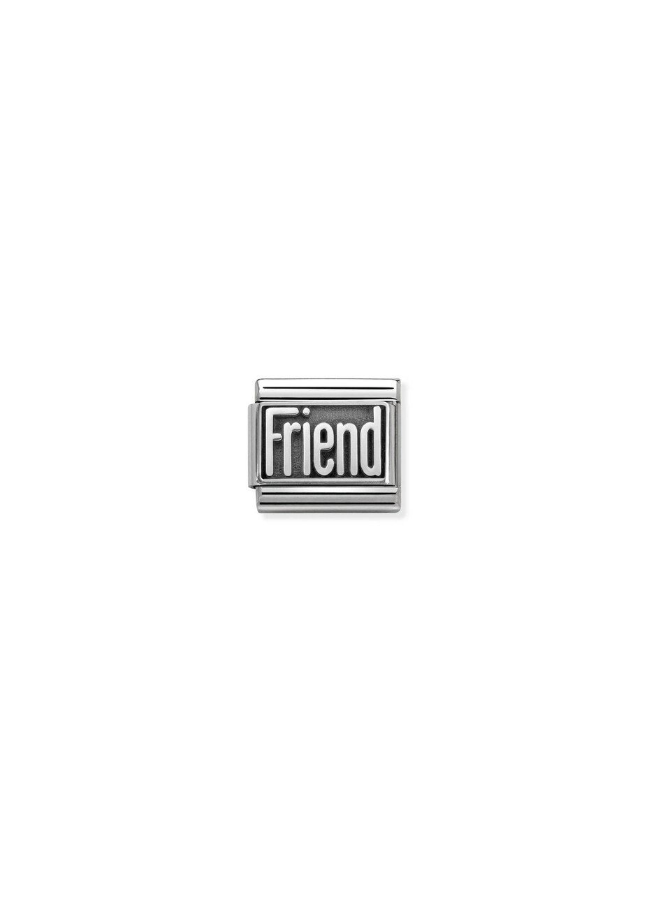 33010231 Nomination Schakel Friend Vierkant Zilver