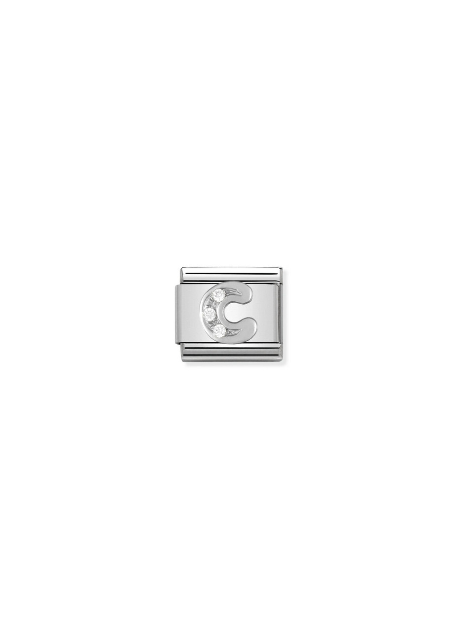 33030103 Nomination Schakel Letter C Zilver Zirconia
