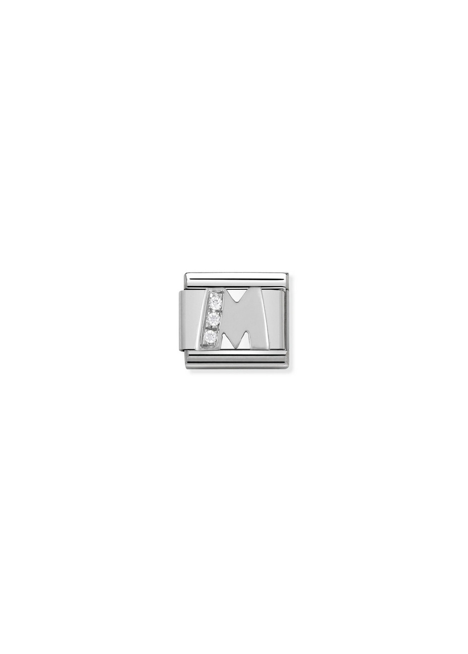 33030113 Nomination Schakel Letter M Zilver Zirconia