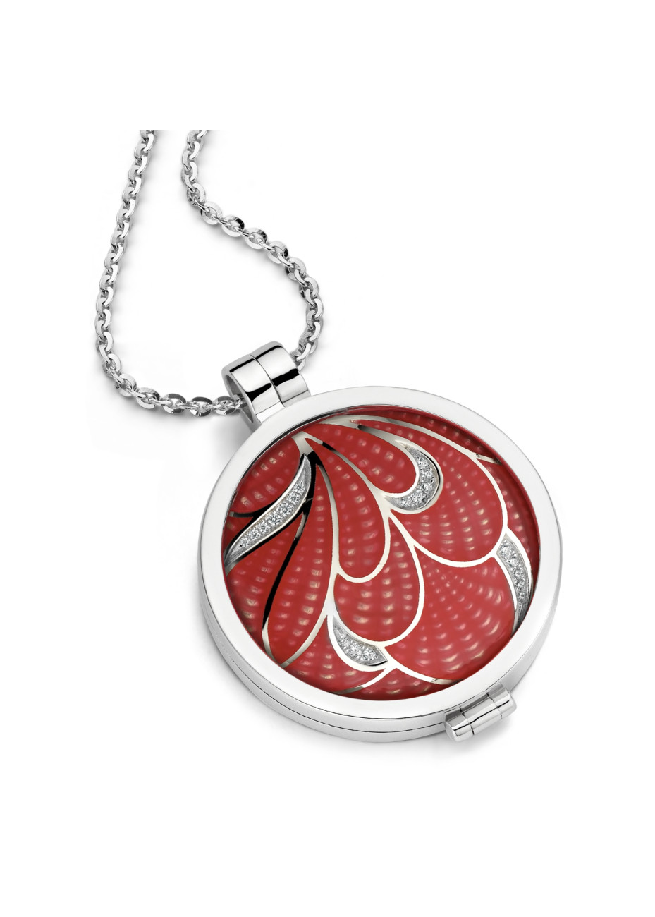 039 Zilveren hanger met collier Red Crocus MY iMenso