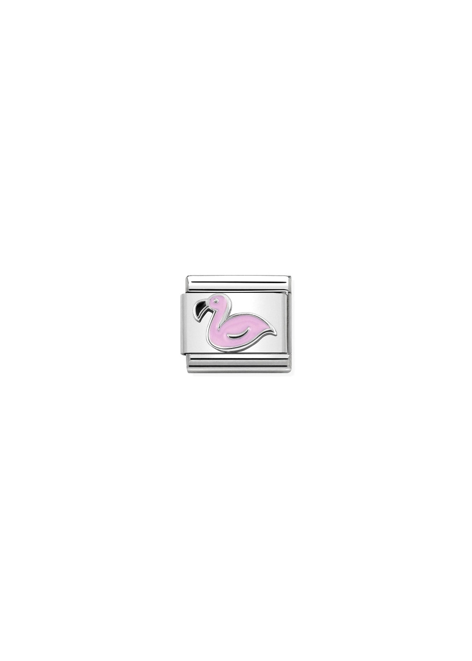33020243 Zilver Nomination Flamingo Roze