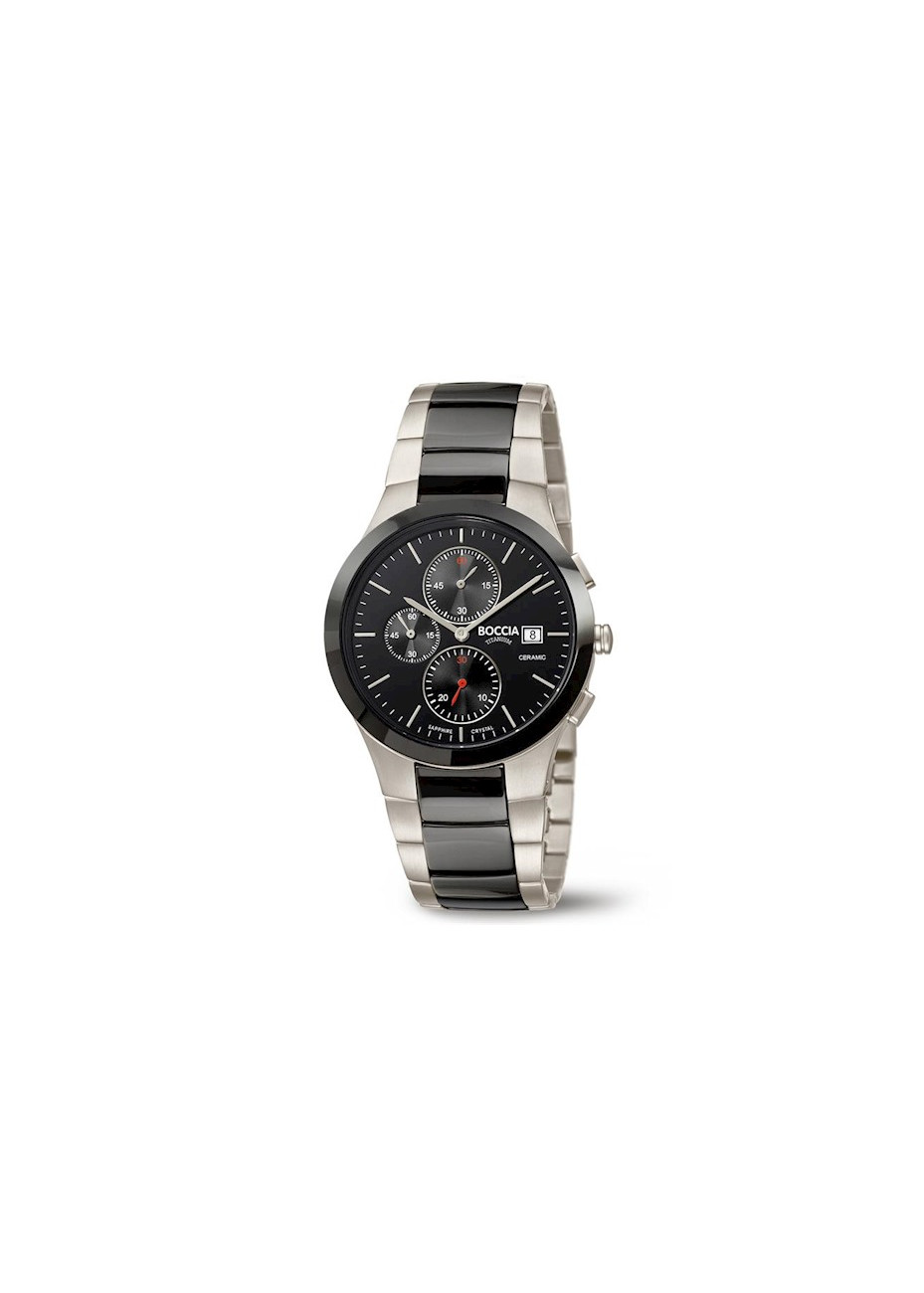 3748-01 Titanium met keramiek herenhorloge Boccia chrono