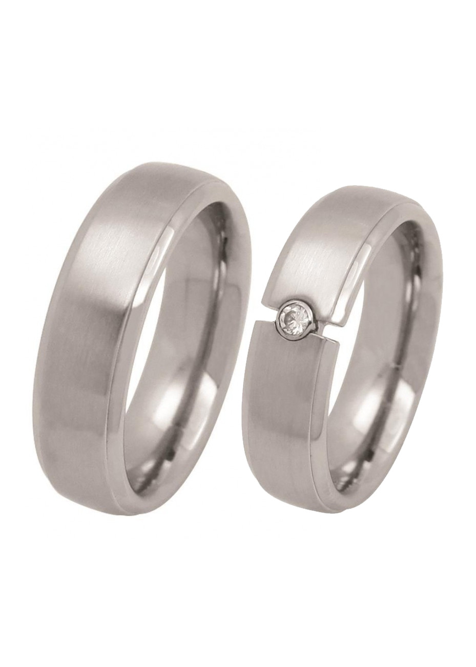 Zirconia 50089 stalen trouwringen met open zetting