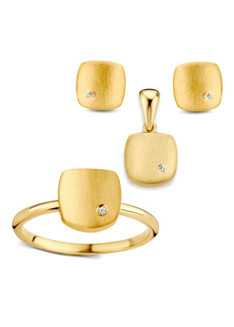 .5.2 Set 42757 Gouden hanger-oorknoppen-damesring maat 17.75