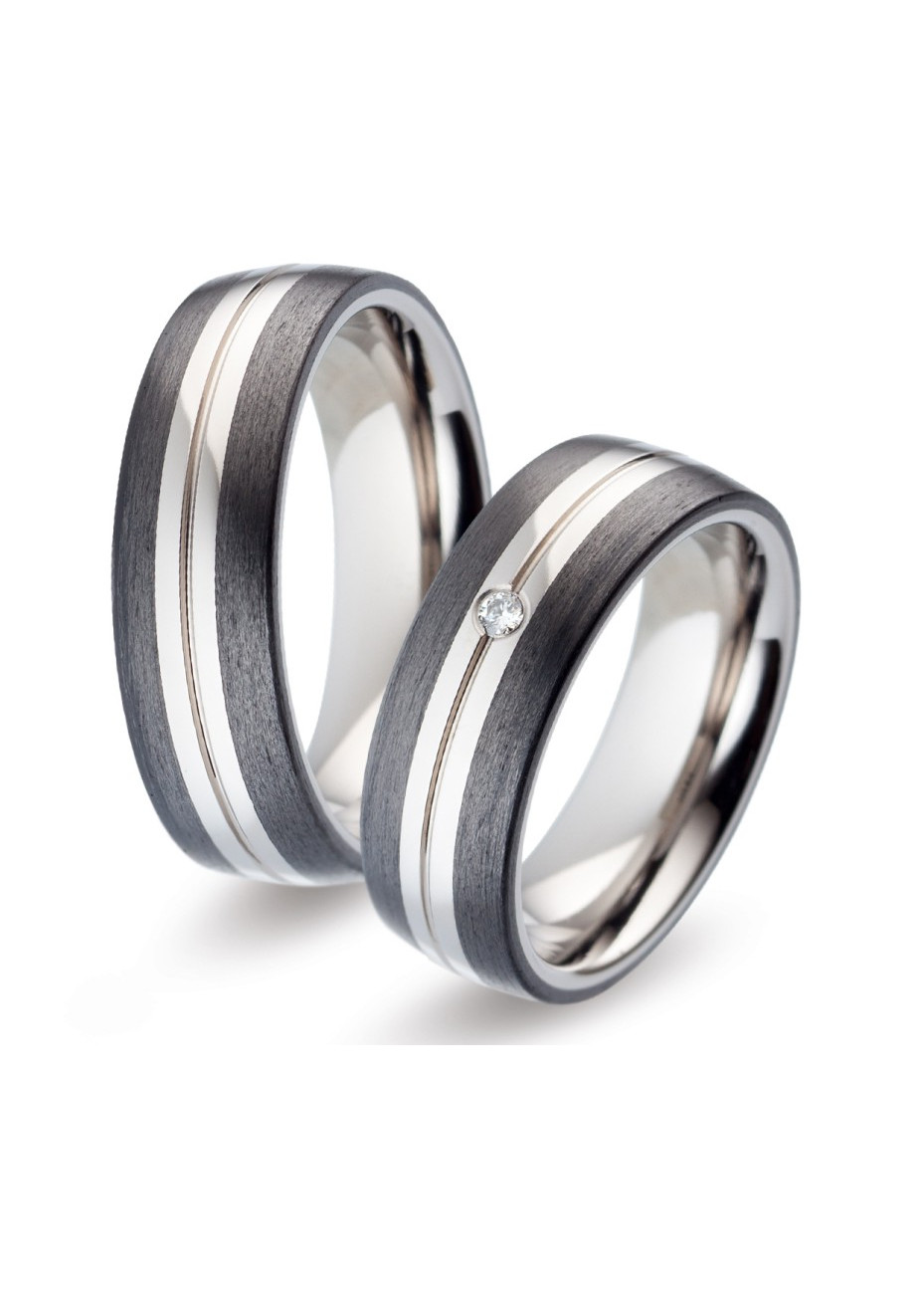 52474 titanium met carbon Titan Factory trouwringen