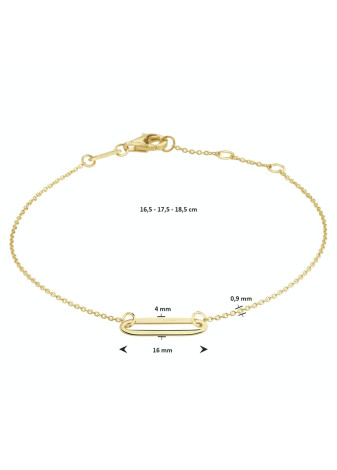 Paperclip armband 40.22743 18.5 cm Goud