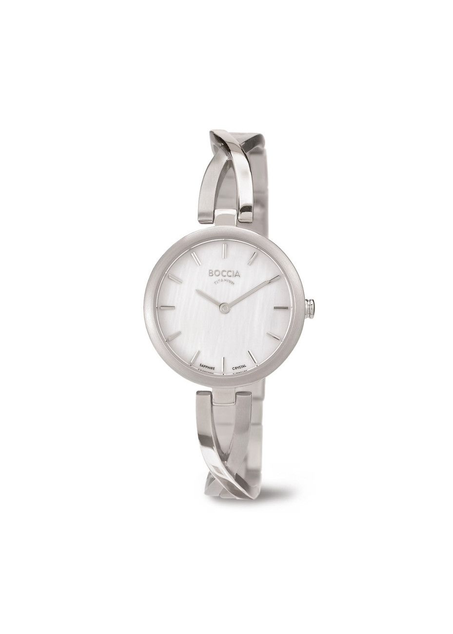 3239-01 Boccia dameshorloge saffierglas titanium parelmoer wijzerplaat