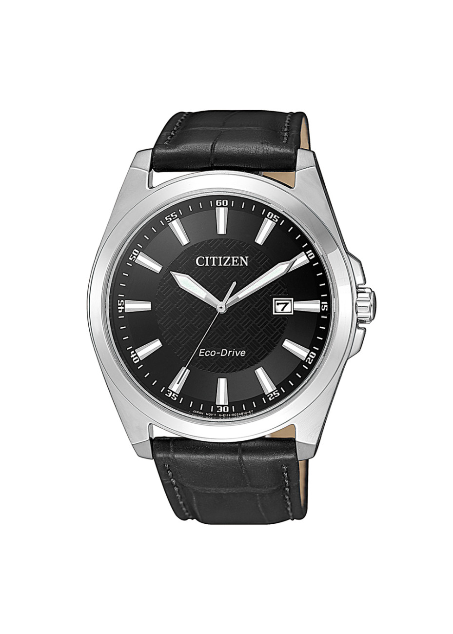 BM7108-14E Herenhorloge Citizen Eco Drive met Zwartleren Band en Saffierglas