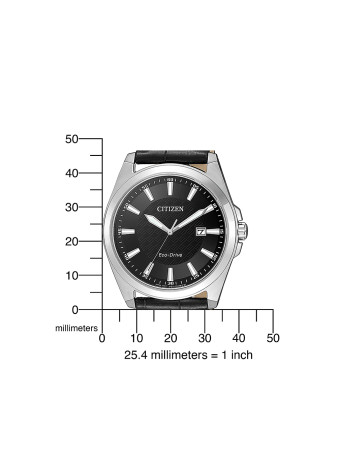 BM7108-14E Herenhorloge Citizen Eco Drive met Zwartleren Band en Saffierglas