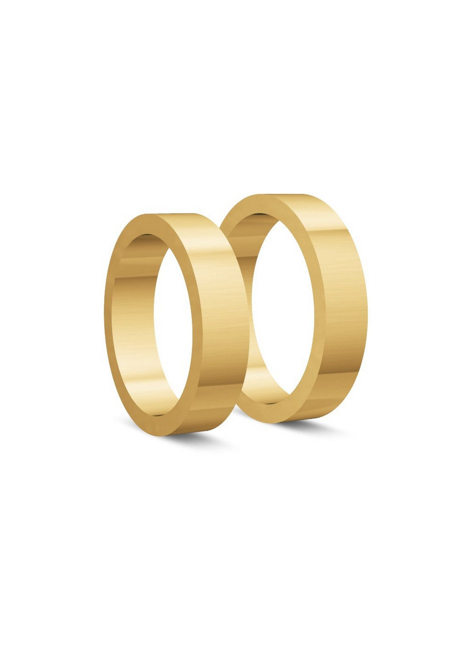 0050 Vlak profiel gouden trouwringen 5 mm
