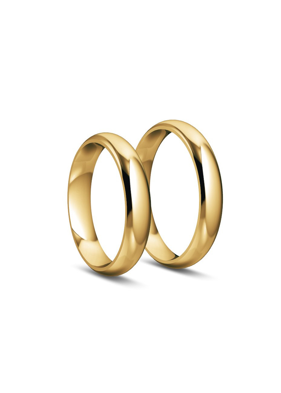 0240 Afgerond profiel gouden trouwringen 4 mm
