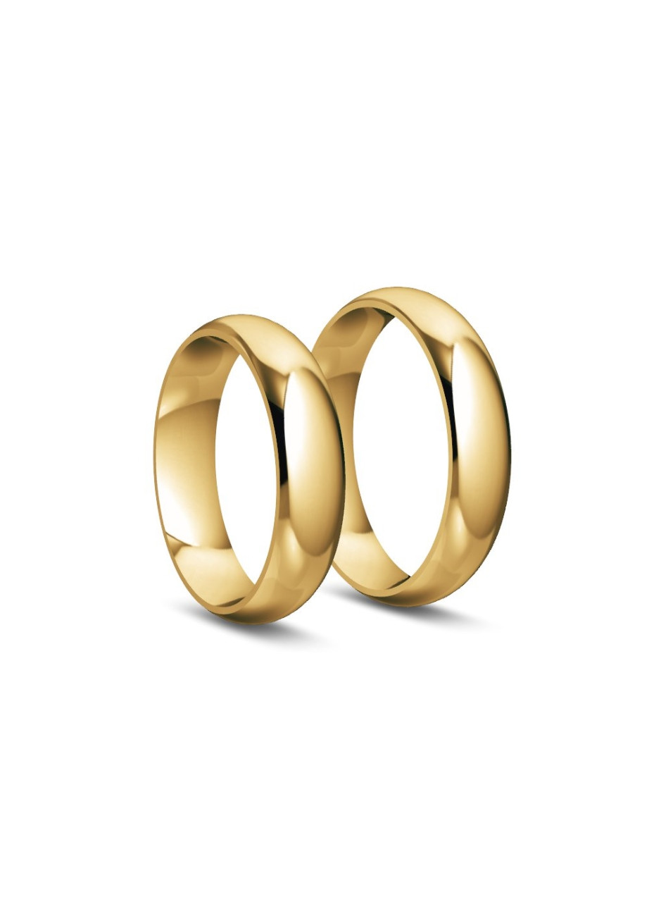 0250 Afgerond profiel gouden trouwringen 5 mm
