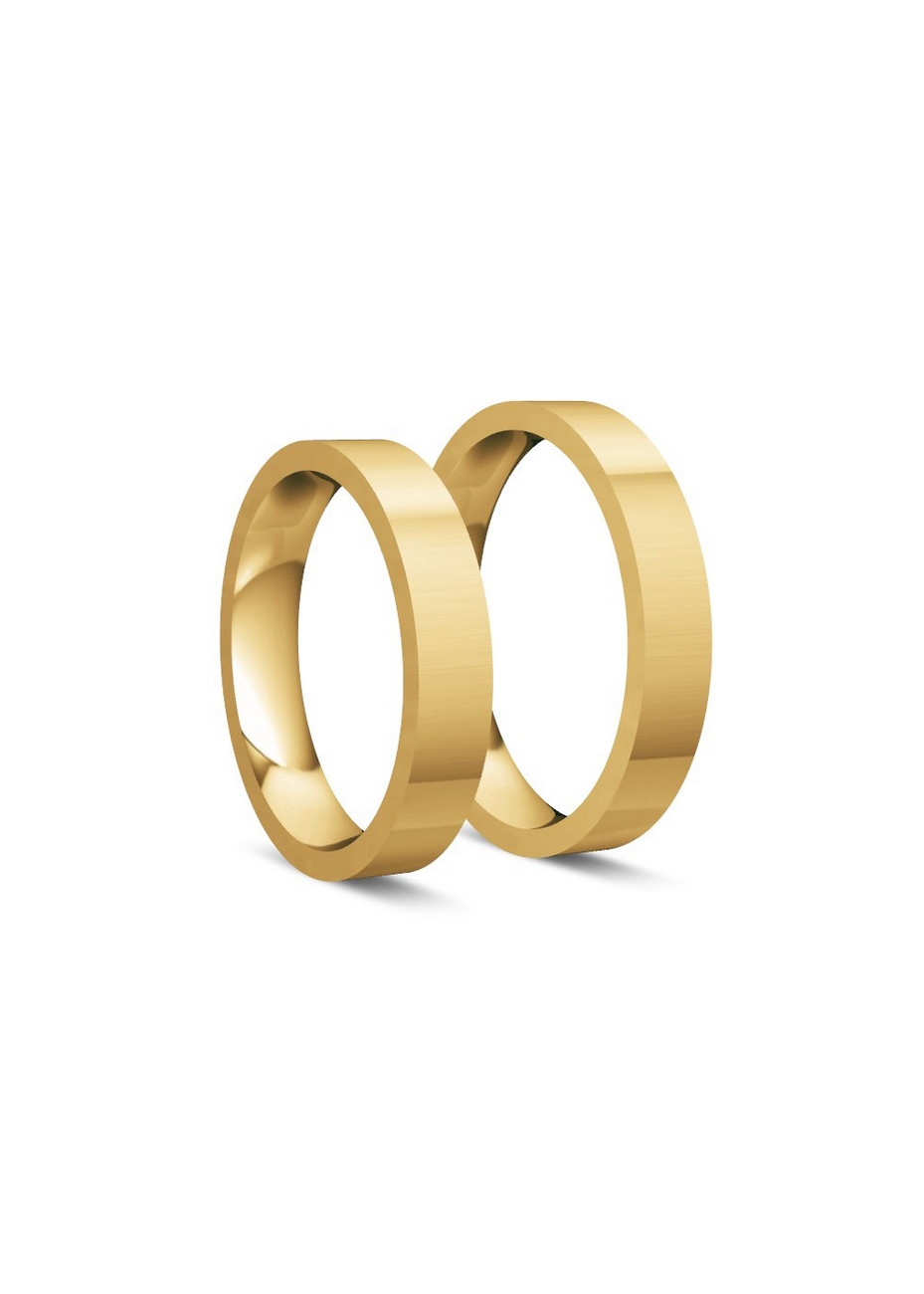 0440 Trouwringen recht van buiten rond van binnen 4 mm
