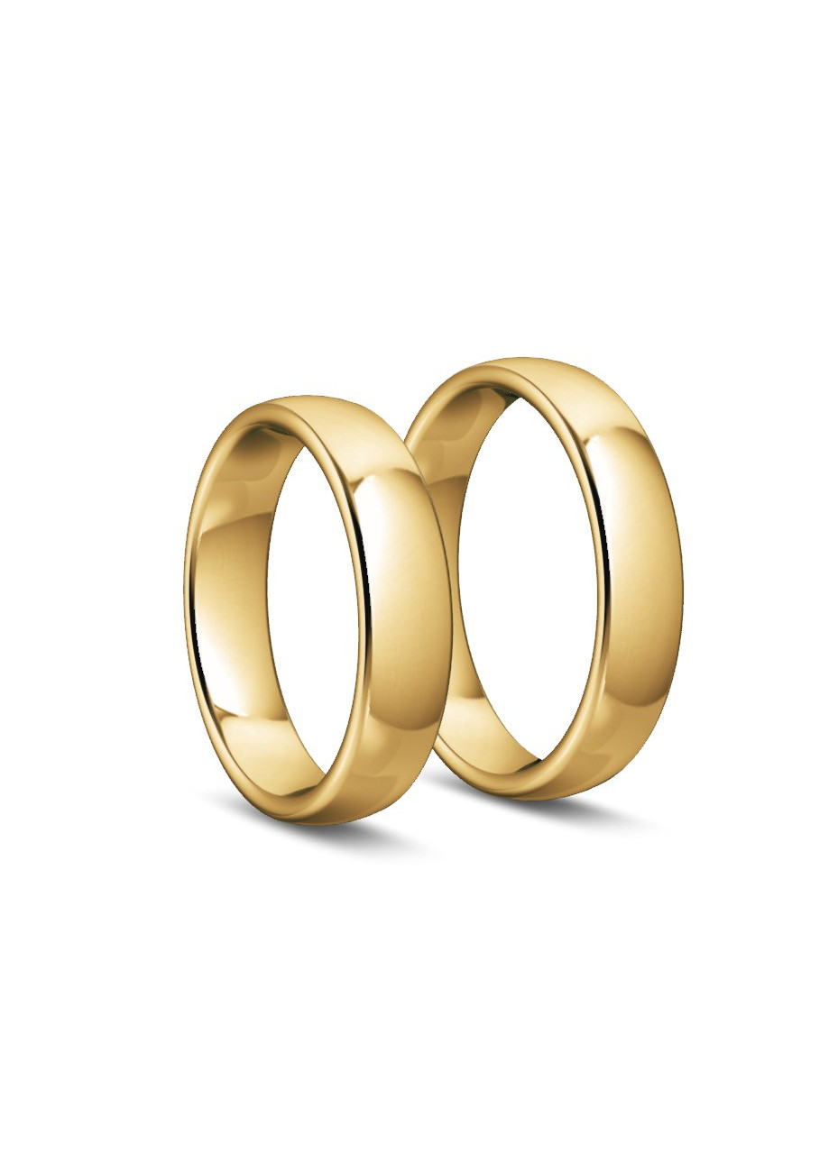 1050 Afgerond vlak profiel gouden trouwringen 5 mm