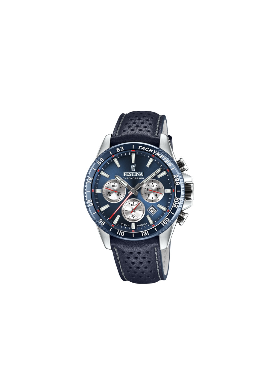 F20561-2 Blauw Herenhorloge Festina Leer
