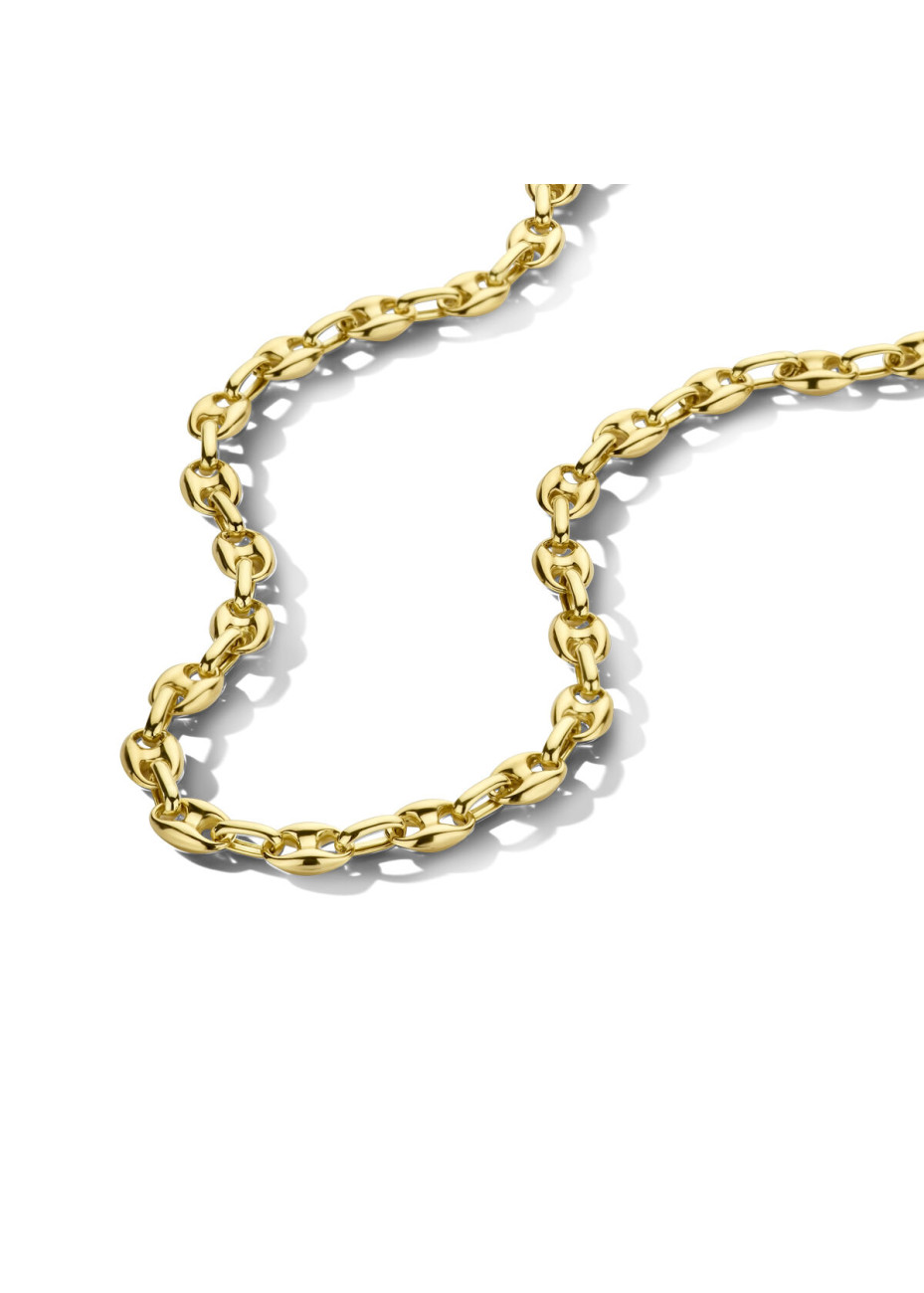 .9.1 gram P028 Geelgouden koffiebooncollier 43 cm