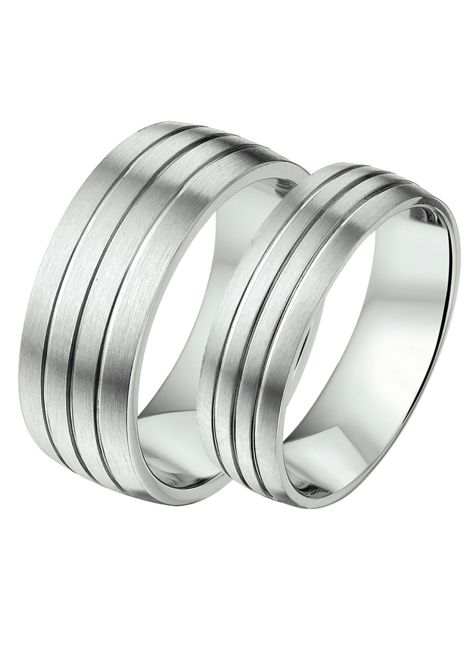 Amorio stalen trouwringen A512 6+8.5 mm