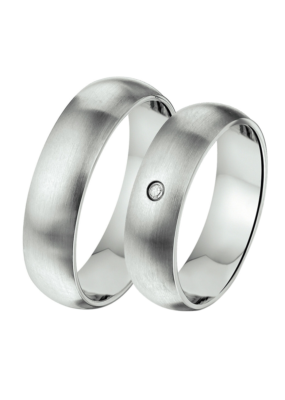 Amorio stalen trouwringen met zirconia A505 6 mm