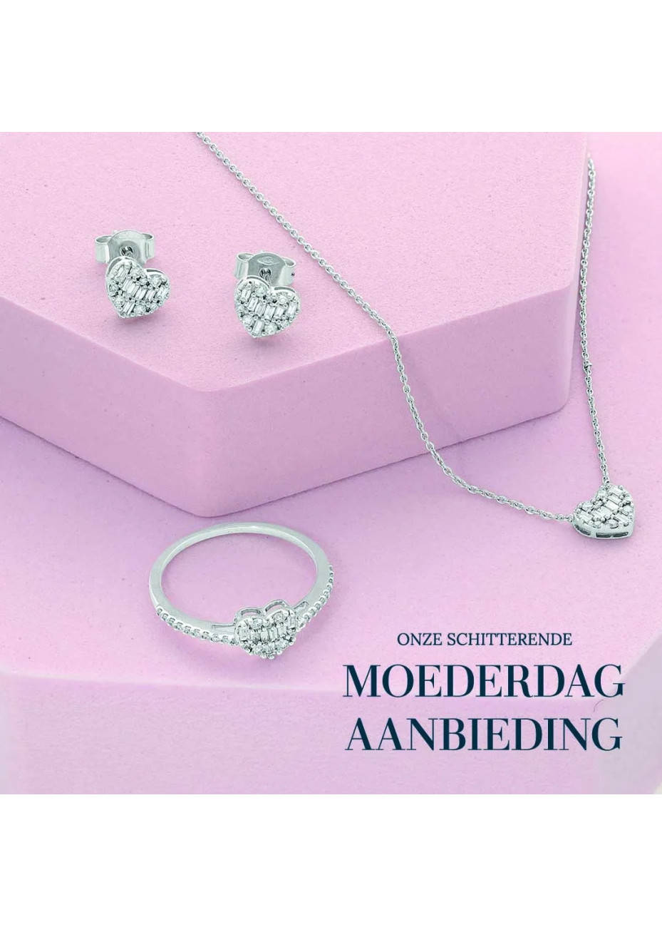 2375-066 Set Witgoud met briljant-baguette met 0.66 crt. briljant