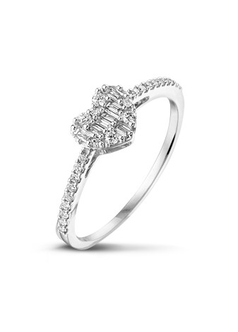2375-066 Set Witgoud met briljant-baguette met 0.66 crt. briljant