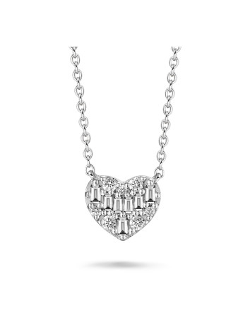 2375-066 Set Witgoud met briljant-baguette met 0.66 crt. briljant