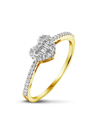 2375-066 Set Witgoud met briljant-baguette met 0.66 crt. briljant