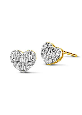 2375-066 Set Witgoud met briljant-baguette met 0.66 crt. briljant