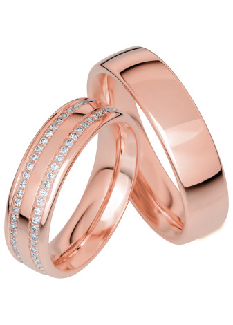 KR221021 Geelgouden trouwringen met 0.59 crt. briljant 6.0 mm
