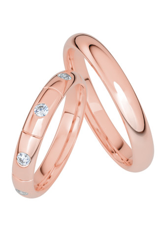 KR231025 Geelgouden trouwringen met 0.40 crt. briljant 3.5 mm