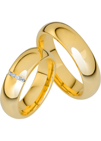 KR231028 Geelgouden trouwringen met 0.04 crt. briljant 6.0 mm