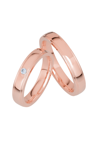 KR241033 Witgouden trouwringen met 0.04 crt. briljant 4.0 mm