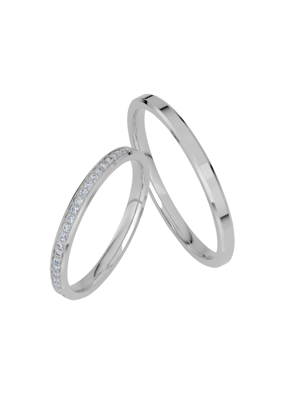KR271050 Witgouden trouwringen met 0.265 crt. briljant 2.0 mm