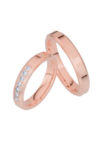KR271054 Witgouden trouwringen met 0.21 crt. briljant 4.0 mm