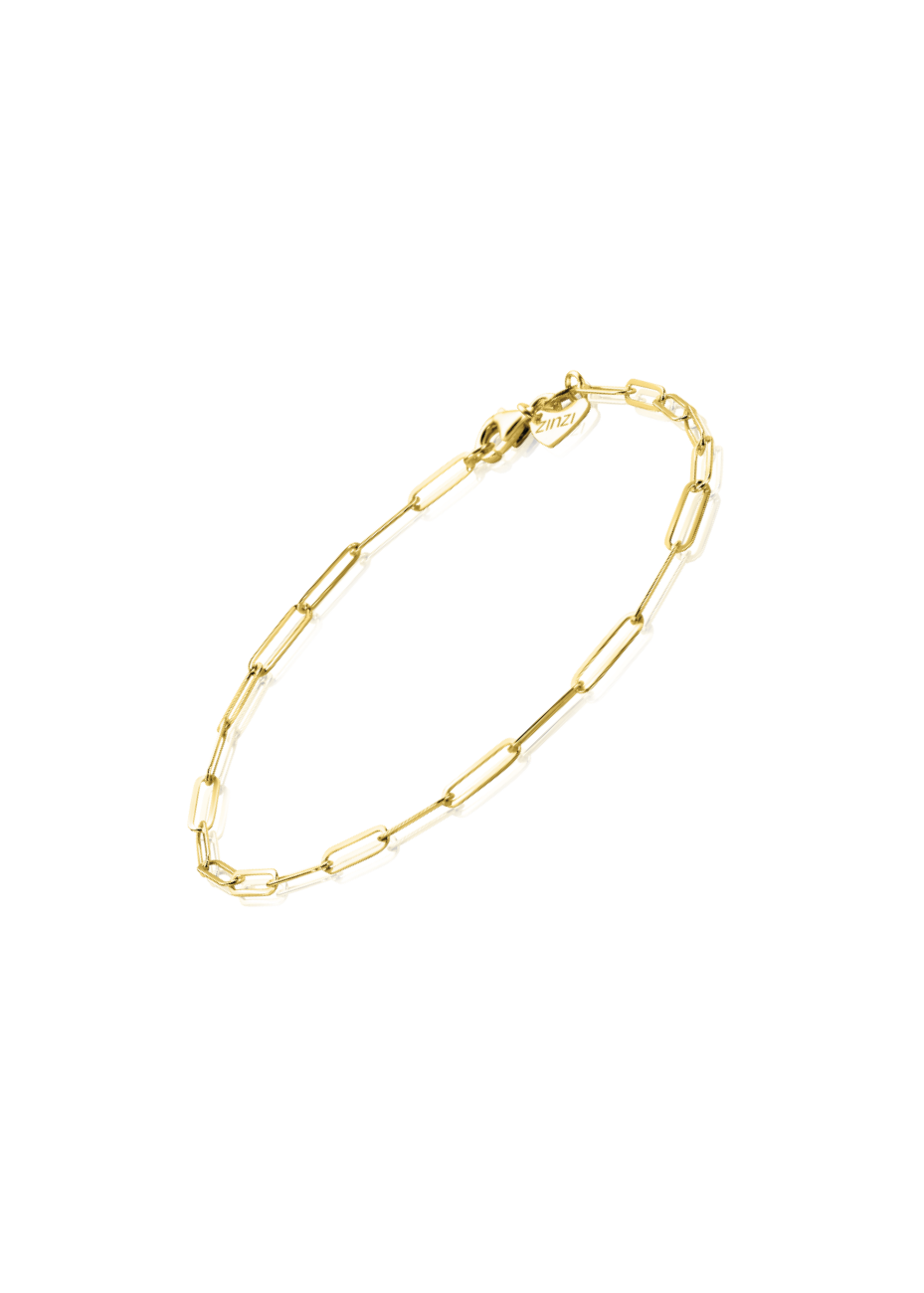 ZGA296 Paperclip armband goud Zinzi 19 cm